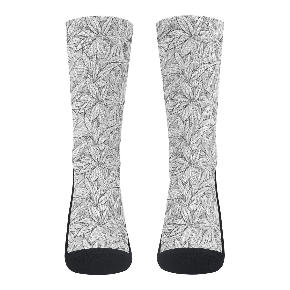 B&W Leaves Socks - Mainly High
