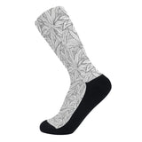 B&W Leaves Socks - Mainly High