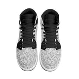 Mens High Leather B&W Leaves Black - Mainly High