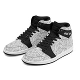 Mens High Leather B&W Leaves Black - Mainly High