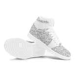 Mens High Leather B&W Leaves White - Mainly High