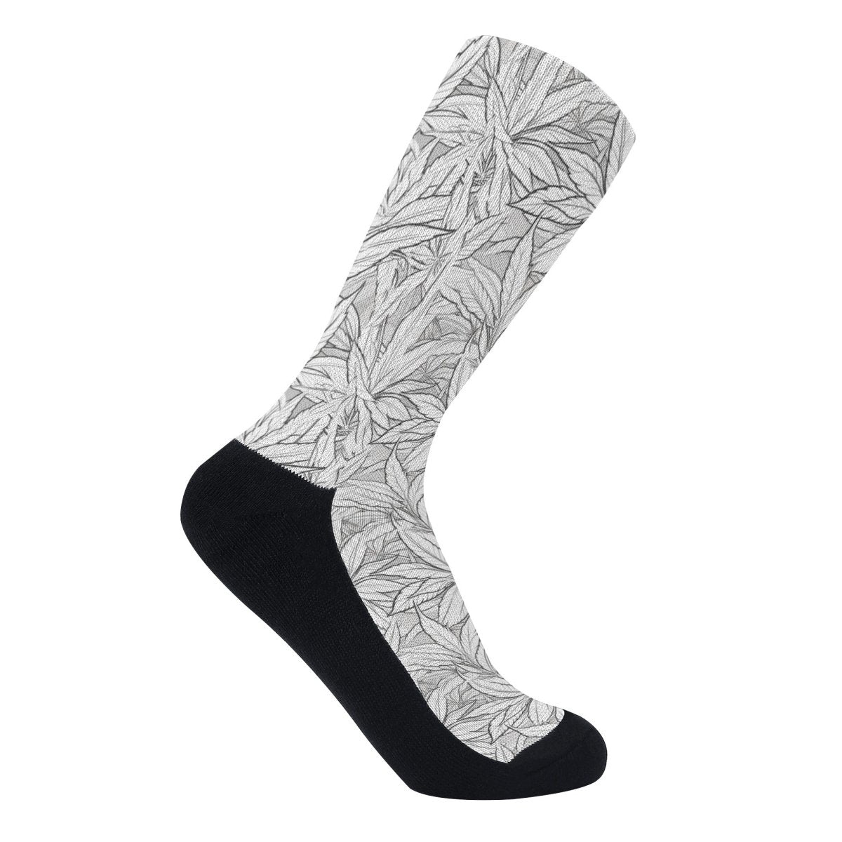 B&W Leaves Socks - Mainly High