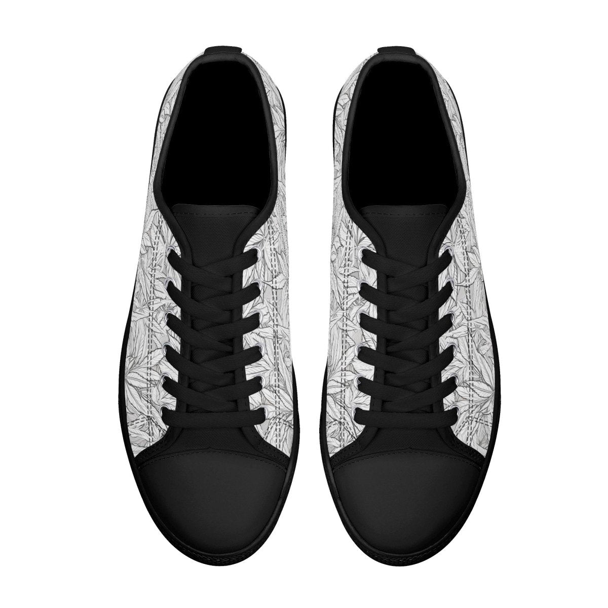 Mens Low B&W Leaves Shoes Black - Mainly High